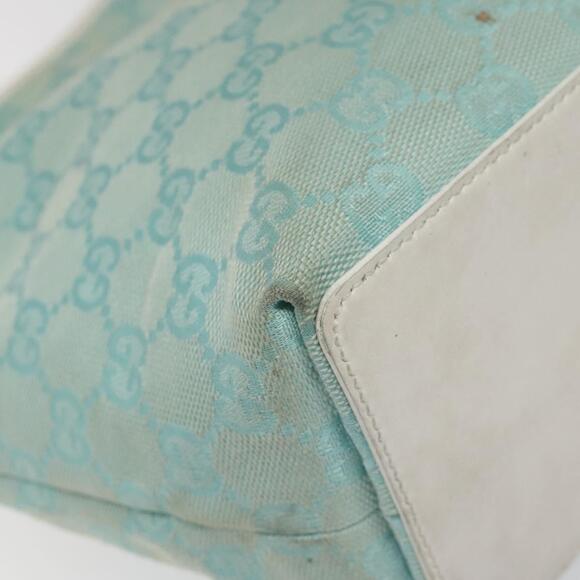 GUCCI GG Canvas Tote Bag Light Blue Gold 002 002 - Picture 13 of 16